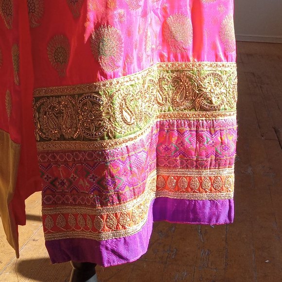Bright and Bold Pink/orange/gold kurtas tunic top - Picture 5 of 13